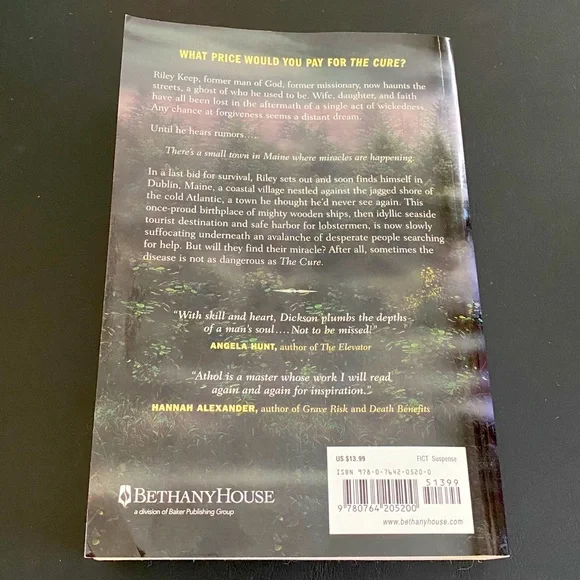 The Cure Athol Dickson Novel Book - Picture 2 of 3